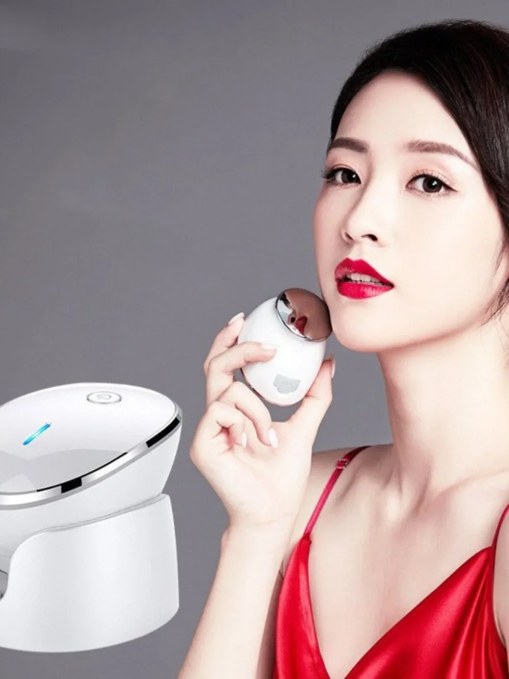 Electric Face Washing Instrument Ultrasonic Beauty Instrument - White